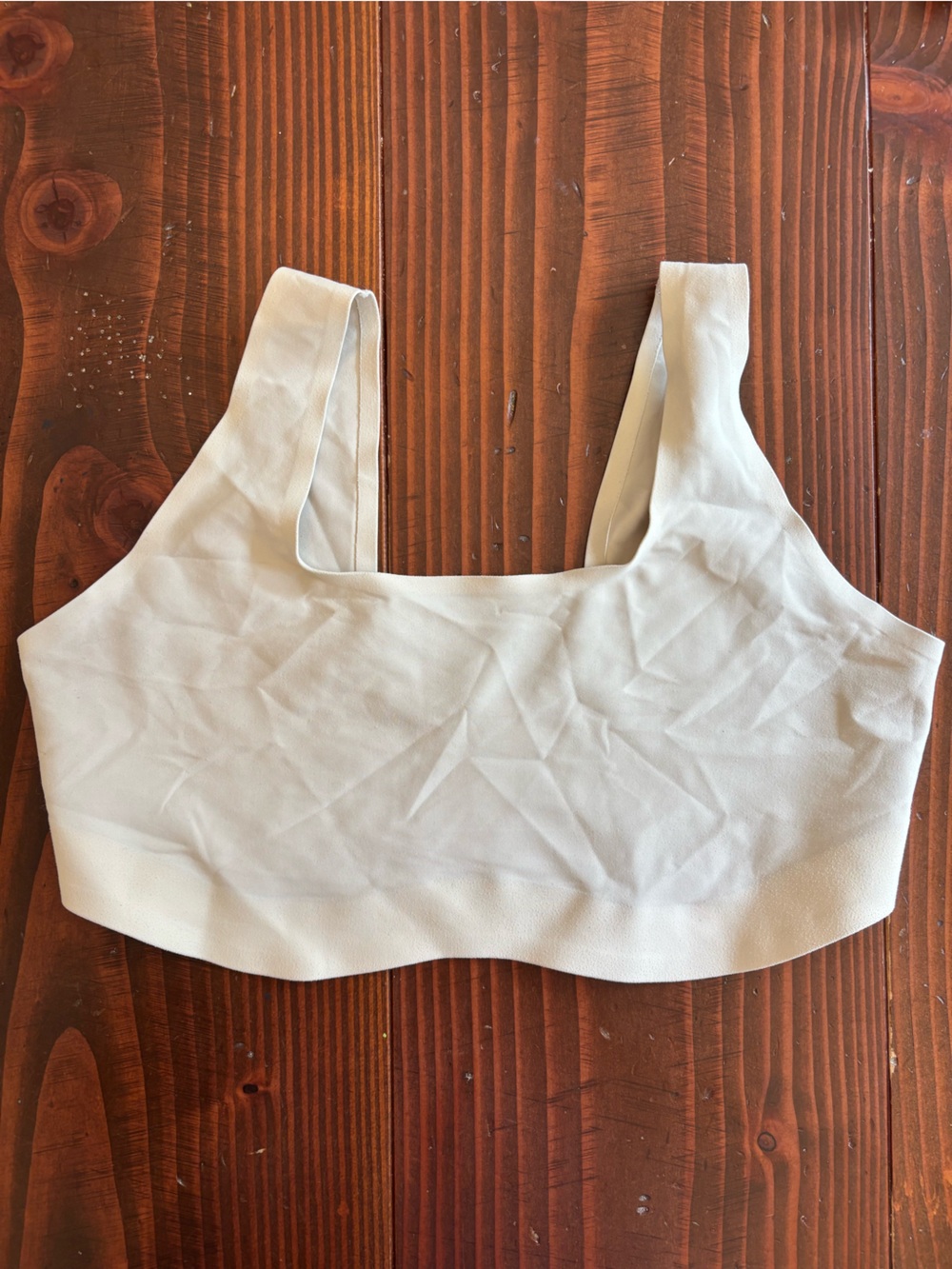 Seamless Square-Neck Comfort Bralette in Cream fits 34 C/D L-XL